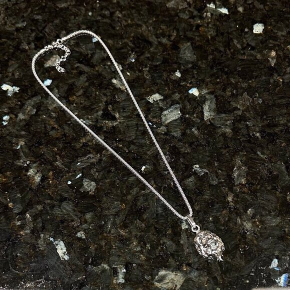 Lion 925 Sterling Silver Champagne Diamond & Sapphire Adjustable Necklace 18” - Picture 2 of 7